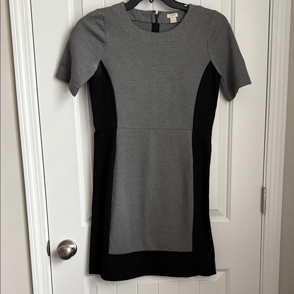 J. Crew Gray and Black Mini Dress